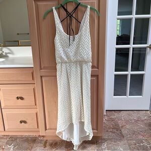 Dolce Vita Cream Stretch Chevron High Low Sundress XS/0 VG